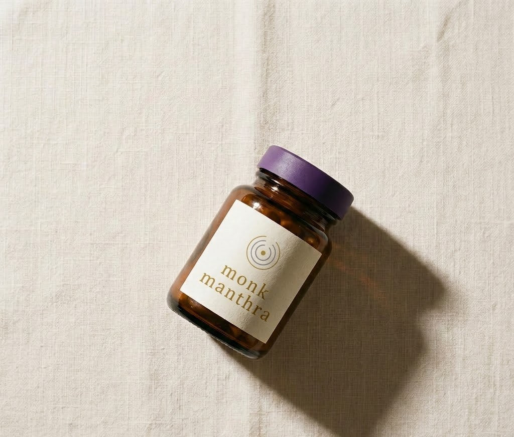 Ease — Turmeric + Piperine, photographed overhead on linen